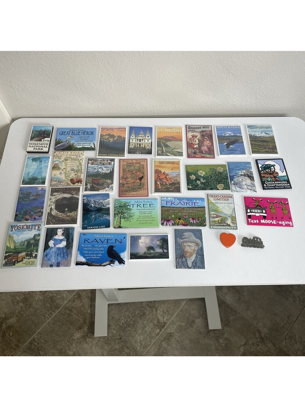 VTG Magnets Refrigerator Lot Of 30 Travel Souvenir Vacation Monet Van Gogh